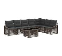 vidaXL Set Divano da Giardino 8 pz Grigio e Grigio Scuro polyrattan