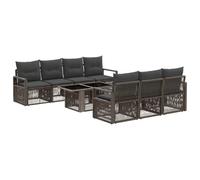 vidaXL Set Divano da Giardino 8 pz Grigio e Grigio Scuro polyrattan