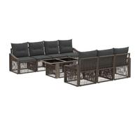 vidaXL Set Divano da Giardino 8 pz Grigio e Grigio Scuro polyrattan