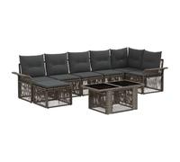 vidaXL Set Divano da Giardino 8 pz Grigio e Grigio Scuro polyrattan