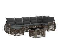 vidaXL Set Divano da Giardino 8 pz Grigio e Grigio Scuro polyrattan