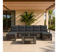 vidaXL Set Divano da Giardino 8 pz Grigio e Grigio Scuro polyrattan