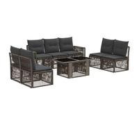 vidaXL Set Divano da Giardino 8 pz Grigio e Grigio Scuro polyrattan