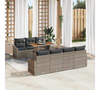 vidaXL Set Divano da Giardino 8 pz Grigio e Marrone