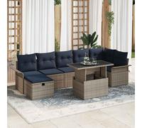 vidaXL Set Divano da Giardino 8 pz Grigio polyrattan