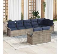 vidaXL Set Divano da Giardino 8 pz Grigio polyrattan