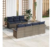 vidaXL Set Divano da Giardino 8 pz Grigio polyrattan