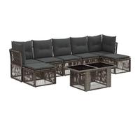 vidaXL Set Divano da Giardino 8 pz Grigio polyrattan