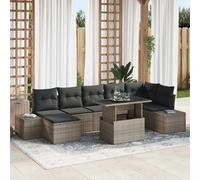 vidaXL Set Divano da Giardino 8 pz Grigio polyrattan