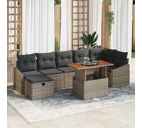 vidaXL Set Divano da Giardino 8 pz Grigio polyrattan