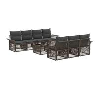 vidaXL Set Divano da Giardino 8 pz Grigio polyrattan
