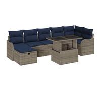 vidaXL Set Divano da Giardino 8 pz Grigio polyrattan