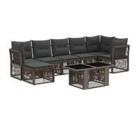 vidaXL Set Divano da Giardino 8 pz Grigio polyrattan