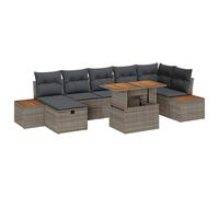 vidaXL Set Divano da Giardino 8 pz Grigio polyrattan