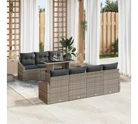 vidaXL Set Divano da Giardino 8 pz Grigio polyrattan