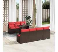 vidaXL Set Divano da Giardino 8 pcs Marrone Poly Rattan, Divano modulare moderno per giardino e terrazza, mobili esterni resistenti ai raggi UV, gruppo seduta funzionale