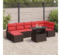 vidaXL Set Divano da Giardino 8 pz Marrone Poly Rattan