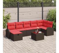 vidaXL Set Divano da Giardino 8 pz Marrone polyrattan