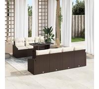 vidaXL Set Divano da Giardino 8 pz Marrone polyrattan