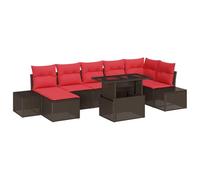 vidaXL Set Divano da Giardino 8 pz Marrone polyrattan | Cambia facilmente il layout per ogni festa, Fatto per resistere all'aperto, Cuscini spessi per un relax totale