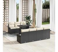 vidaXL Set Divano da Giardino 8 pz Nero