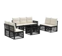 vidaXL Set Divano da Giardino 8 pz Nero e Bianco Crema polyrattan