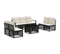 vidaXL Set Divano da Giardino 8 pz Nero e Bianco Crema polyrattan