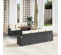 vidaXL Set Divano da Giardino 8 pz Nero Poly Rattan