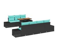 vidaXL Set Divano da Giardino 8 pz Nero Poly Rattan | Configurazione flessibile per diverse disposizioni, Materiali robusti per l'uso all'aperto