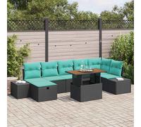 vidaXL Set Divano da Giardino 8 pz Nero polyrattan