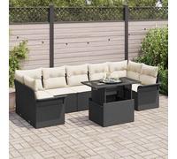 vidaXL Set Divano da Giardino 8 pz Nero polyrattan