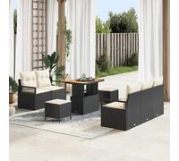 vidaXL Set Divano da Giardino 8 pz Nero polyrattan