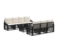 vidaXL Set Divano da Giardino 8 pz Nero polyrattan
