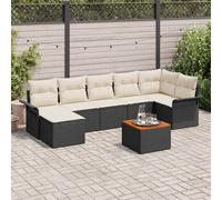 vidaXL Set Divano da Giardino 8 pz Nero polyrattan