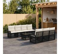 vidaXL Set Divano da Giardino 8 pz Nero polyrattan