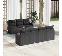 vidaXL Set Divano da Giardino 8 pz Nero polyrattan