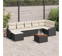 vidaXL Set Divano da Giardino 8 pz Nero polyrattan