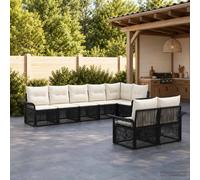 vidaXL Set di divani da giardino da 8 pezzi, in rattan sintetico, moderno per giardino, mobili da patio, resistenti alle intemperie, seduta modulare per esterni, lounge per patio