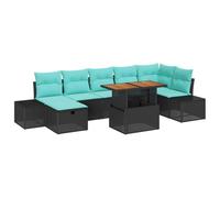 vidaXL Set Divano da Giardino 8 pz Nero polyrattan