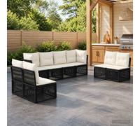 vidaXL Set di divani da giardino da 8 pezzi, in rattan sintetico, moderno, resistente alle intemperie, design modulare, divano in rattan, mobili regolabili per rilassarsi