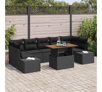 vidaXL Set Divano da Giardino 8 pz Nero polyrattan