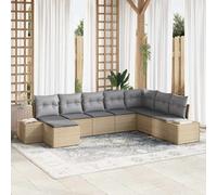 vidaXL Set Divano da Giardino 8 pz polyrattan
