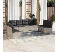vidaXL Set Divano da Giardino 8pz con Cuscini Grigio Chiaro Polyrattan