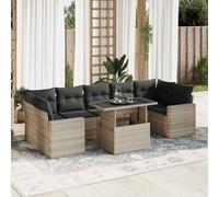 vidaXL Set Divano da Giardino 8pz con Cuscini Grigio Chiaro Polyrattan