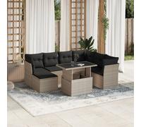 vidaXL Set Divano da Giardino 8pz con Cuscini Grigio Chiaro Polyrattan
