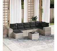 vidaXL Set Divano da Giardino 8pz con Cuscini Grigio Chiaro Polyrattan