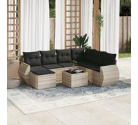 vidaXL Set Divano da Giardino 8pz con Cuscini Grigio Chiaro Polyrattan