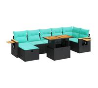 vidaXL Set Divano da Giardino 8pz con Cuscini Grigio Polyrattan Acacia