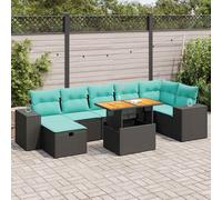vidaXL Set Divano da Giardino 8pz con Cuscini Grigio Polyrattan Acacia