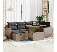 DIVANO DA GIARDINO VIDAXL 8 pz con Cuscini Grigio Polyrattan Acacia - 3328061